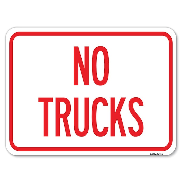 Driveway Sign No Trucks Heavy-Gauge Aluminum Rust Proof Parking Sign, 18" x 24", A-1824-24123